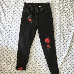 embroidered jeans